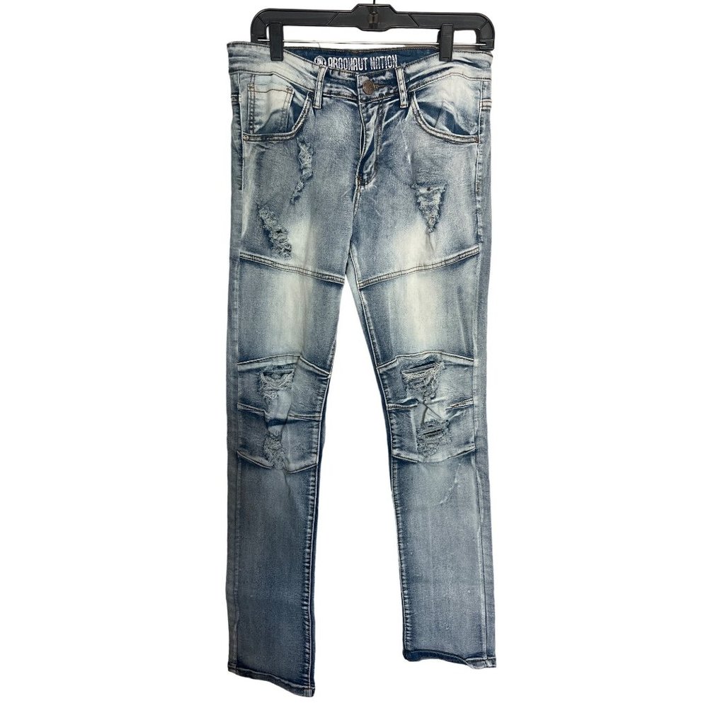 Argonaut Nation 34/34 Distressed Acid Washed Skinny Jeans